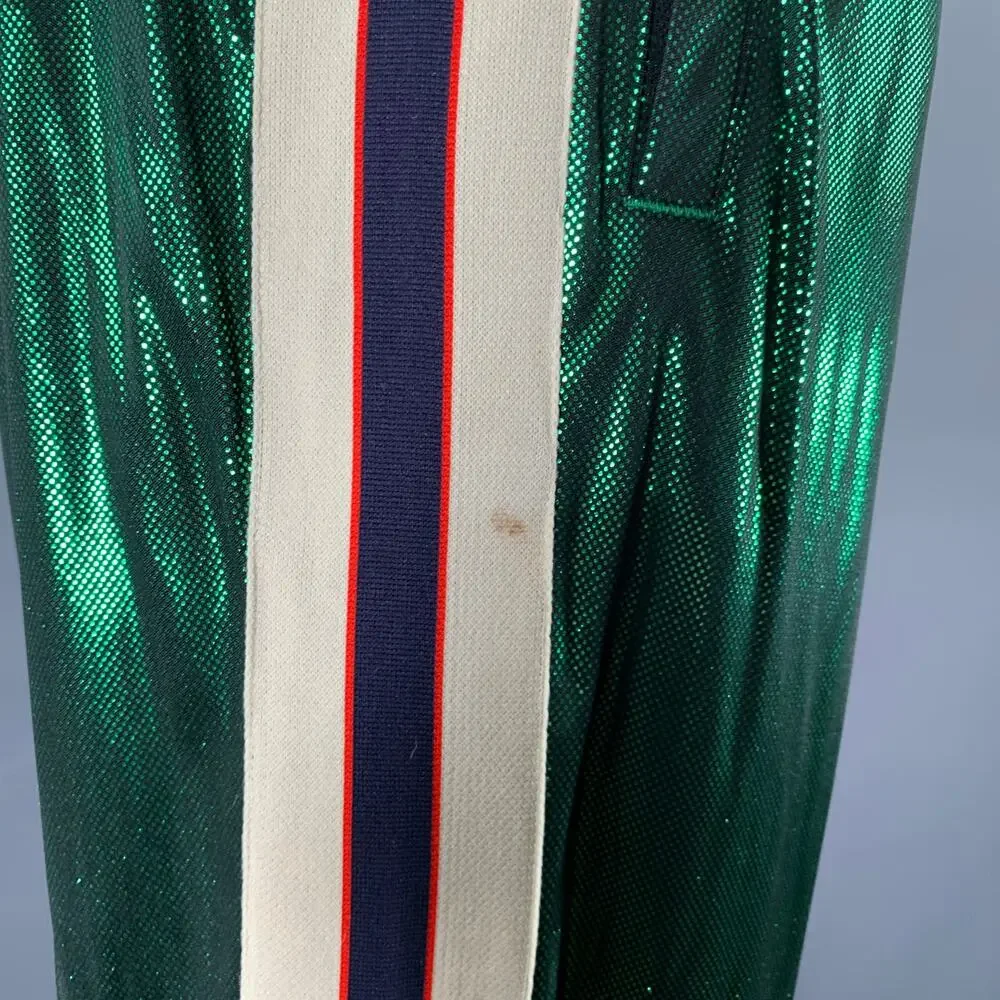 GUCCI Size XXL Green Side Stripe Acetate Blend Cruise Tracksuit